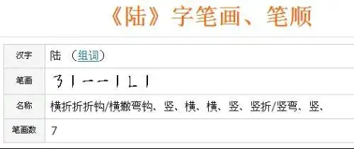 汉字陆笔画顺序