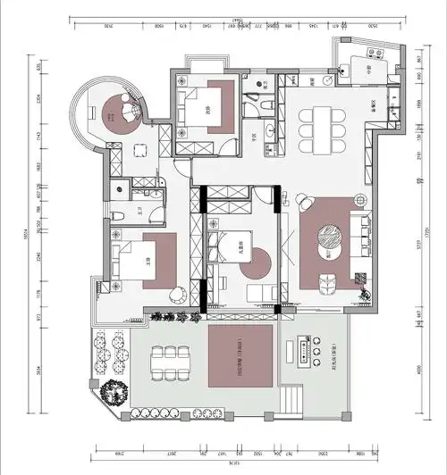 博雅苑-170平-现代简约风-四房两厅两卫装修设计