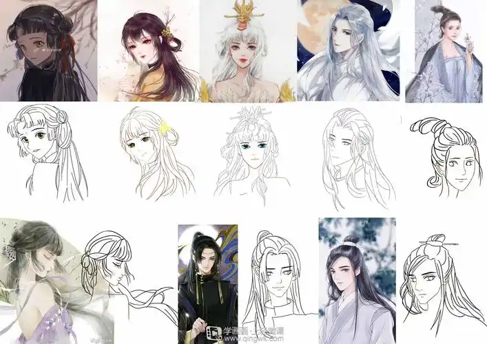 古风插画的头发画法