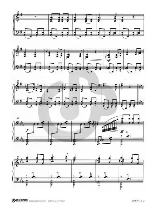 大生产(选自《九首山西民歌主题钢琴曲》)钢琴谱-杨立青大生产(选自