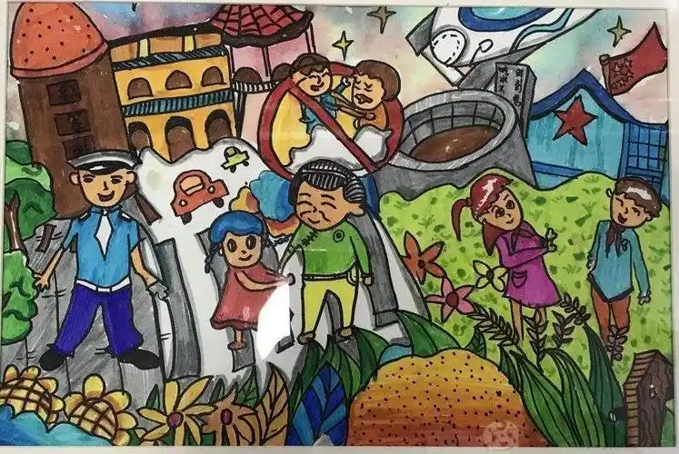 幼儿园和谐社会简笔画