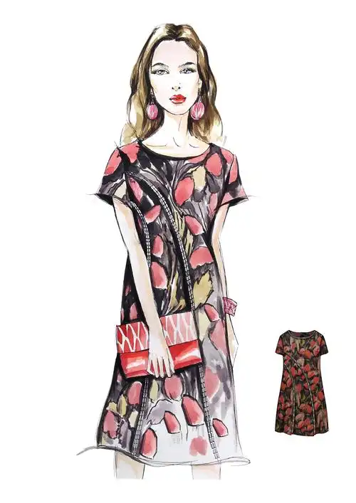 香云纱真丝服装设计效果图