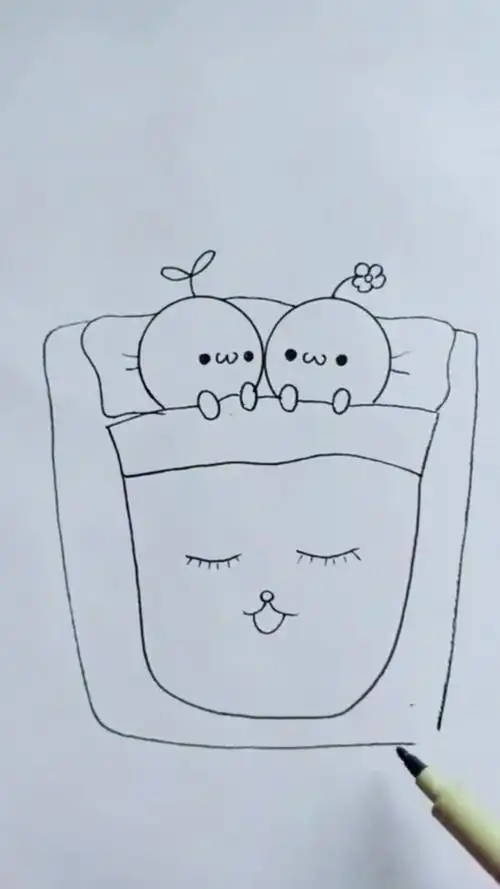 简笔画画幸福宝宝们几点起床