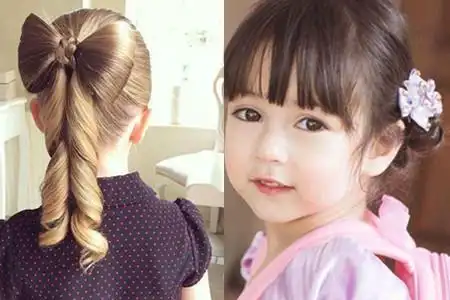 把长发中分成两部分,把上半部分的头发两边扎起来,直接顺到头发的后面