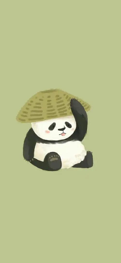 可爱国宝熊猫手绘手机壁纸