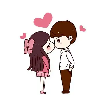 卡通q版情侣214情人节元素214浪漫情人节