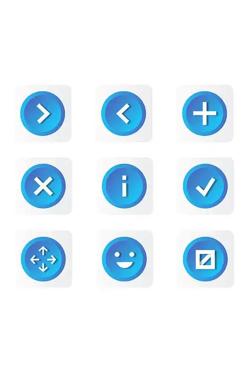 圆型按钮图标素材元素