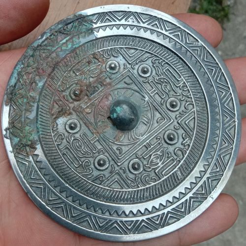 古玩古董老铜器收藏-汉代铭文青铜镜一枚