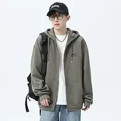 warrior回力男装外套秋季新款百搭休闲宽松潮流印花针织衫男士连帽