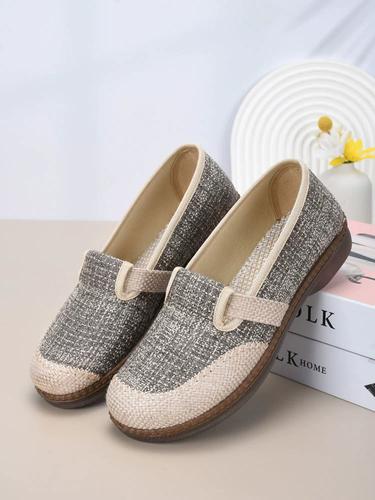 老北京布鞋女新款透气单鞋女平底渔夫鞋防滑软底一脚蹬舒适妈妈鞋