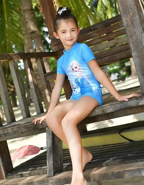 女童苏菲亚泳衣女童游泳衣小女孩分体泳装沙滩冲浪服