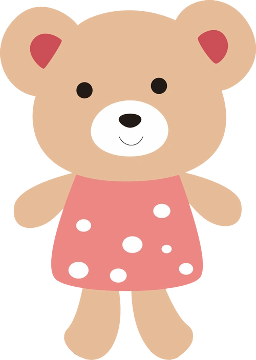 卡通手绘夏天动物可爱小熊海边玩耍