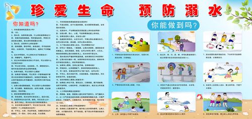 海报印制667展板素材803珍爱生命防溺水知识宣传画图片