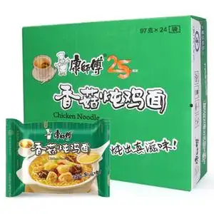 康师傅经典香菇炖鸡面97g*24包袋装泡面方便面整箱