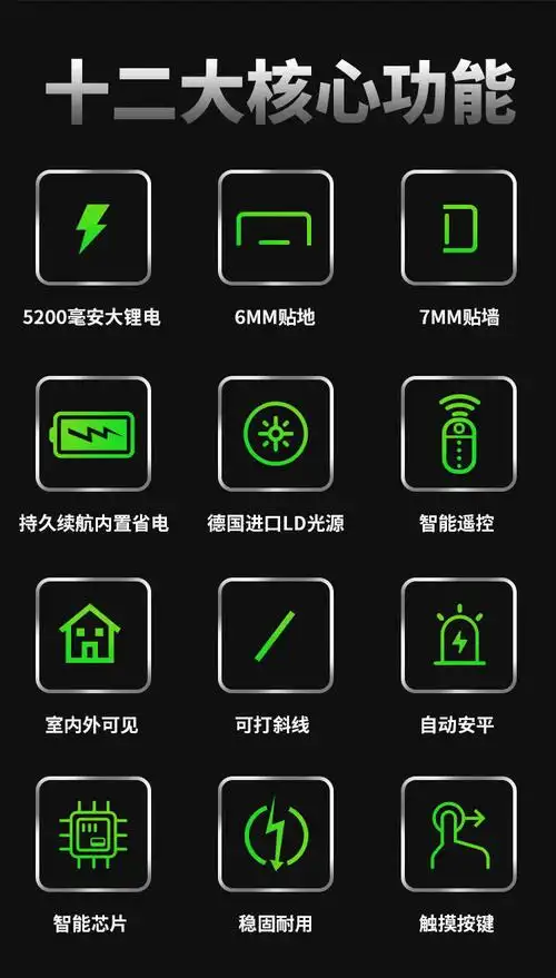水平仪绿光12线高精度贴墙仪激光强光贴地仪16线蓝光细线绿光16线墙地