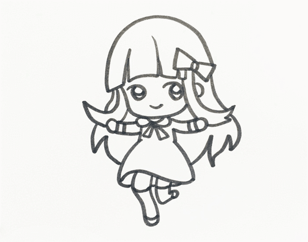 可爱的长发女孩简笔画图片 女孩怎么画