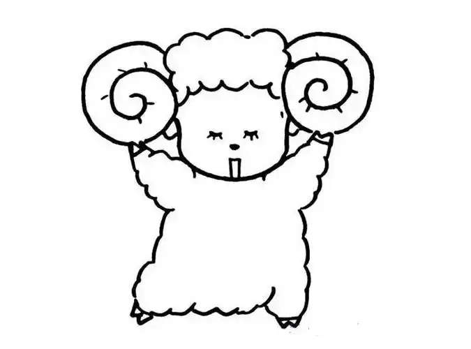 欢乐的盘羊_动物简笔画-e学堂