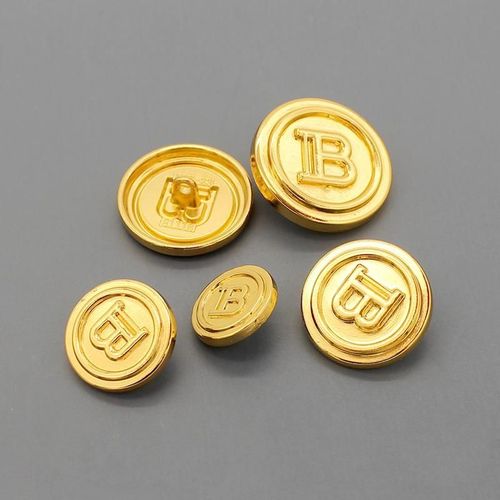 复古英文字母b金属纽扣男女大衣风衣外套精致手缝扣圆形金色钮扣