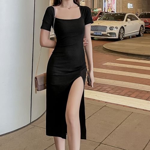 连衣裙开叉长裙夏