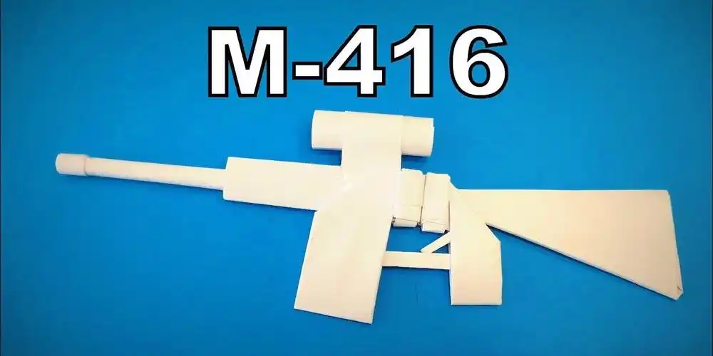 m416突击步枪折纸版用几张a4纸就能搞定爽