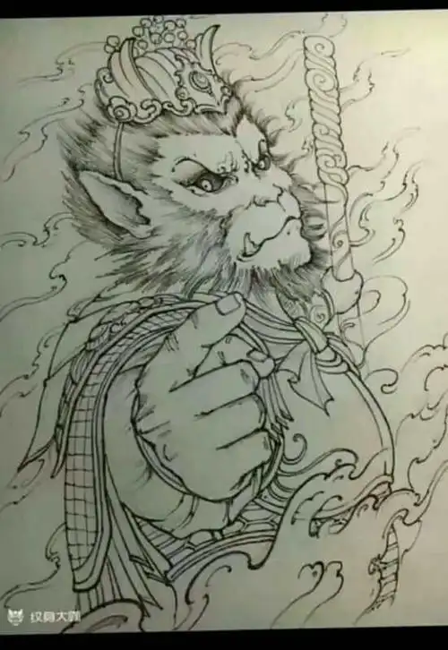 猴子纹身手稿,纹身电话15755722152