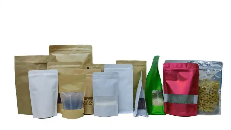 准备发货塑料doypack红色可重新密封的拉链袋站立式食品包装袋