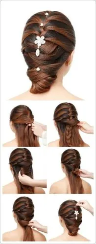 发片 长发 卷发 日韩 新娘编发 party 女王 发型 美发 女发 中长发