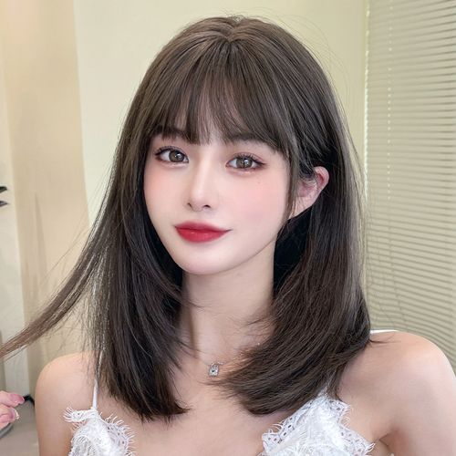 假发女夏季自然长发全头套式整顶女生中长锁骨发型时尚仿真假发套