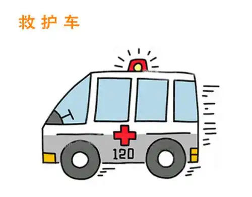 的画画简单化一起和含蓄爸爸画起来吧卡通120救护车简笔画卡通画画法