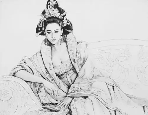 粉丝手绘武媚娘传奇钢笔画美爆了
