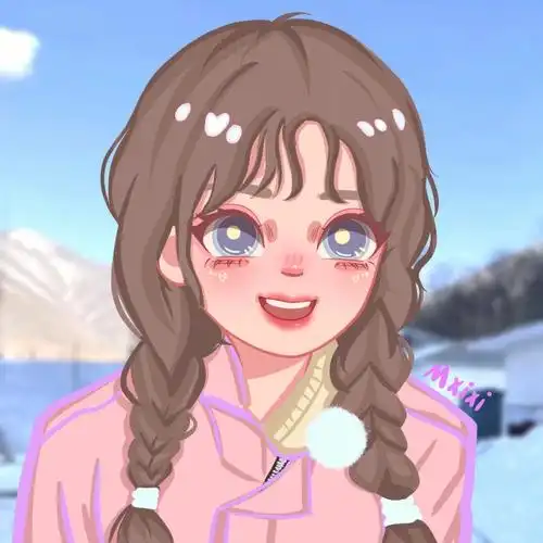 虞书欣卡通欣欣子的滑雪照太可爱啦附步骤