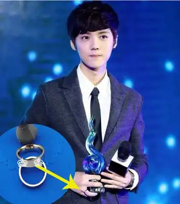 exo金在中 鹿晗同款 最新银色无钻 钛钢戒指尾戒不掉色