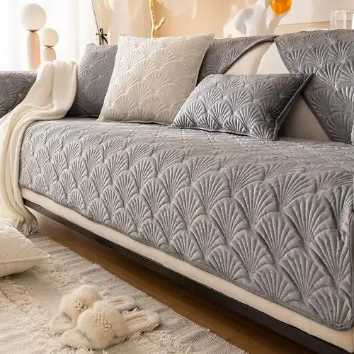 加厚坐垫子四季通用防滑沙发套罩靠背巾荷兰绒沙发垫北欧简约时尚