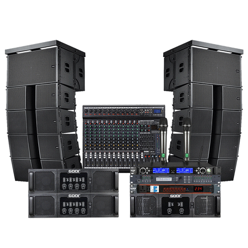 godi双8寸4 2钕磁线阵音响专业舞台婚庆会议餐吧户外演出音箱套装