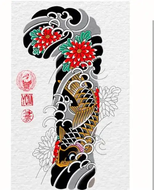 老传统半甲纹身手稿