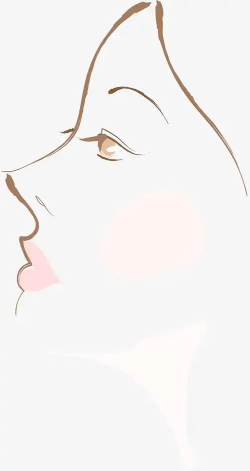 手绘美女侧脸