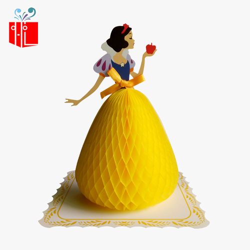 生日贺卡小公主白雪公主睡美人灰姑娘韩国创意幼儿园卡通摆件