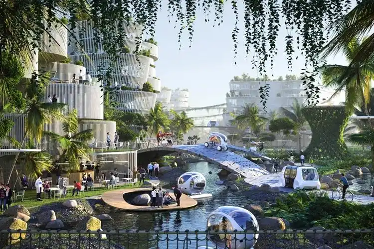 三座岛屿组成的城市人与自然的和谐发展