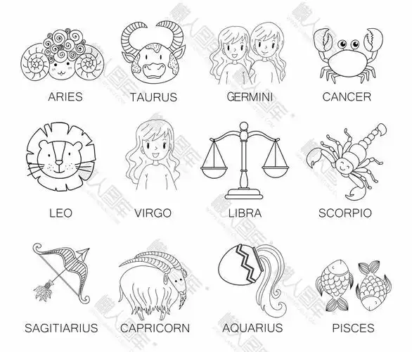 十二星座简笔画
