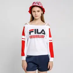 斐乐运动t恤_fila 斐乐 女装fusion宽松纯棉大logo撞色透气女式针织