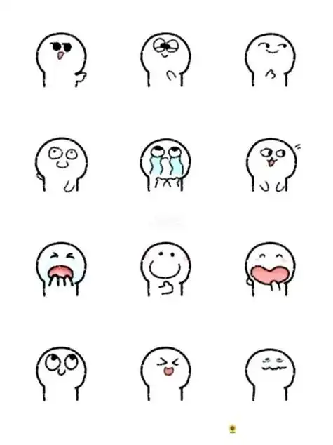 手画可爱表情简笔画