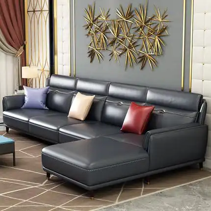 创意客厅2021年新款意式风真皮沙发