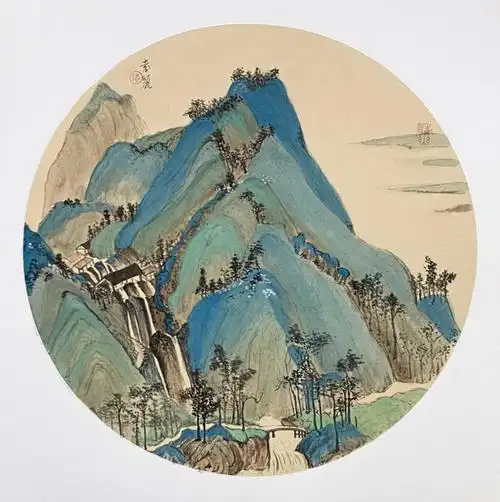 临摹千里江山图局部三