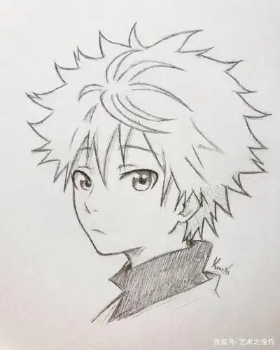 一组超帅气的手绘动漫男生线稿,画风爱了