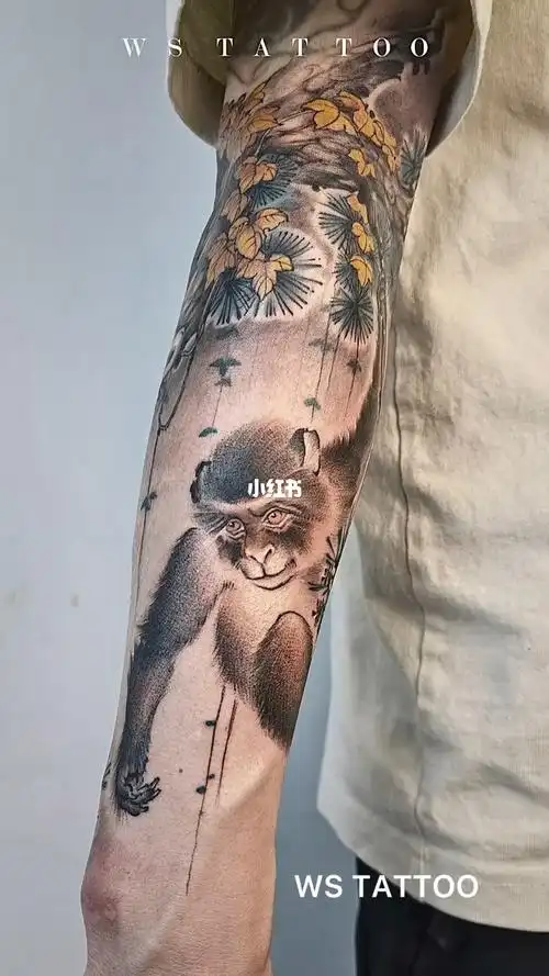小臂猴子纹身