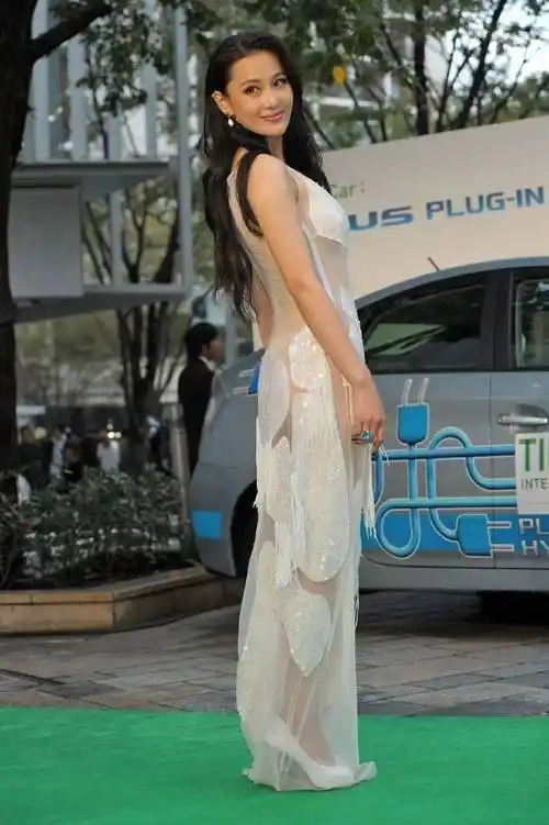 原创张馨予东京造型大揭秘薄纱拼接连衣裙太美太透