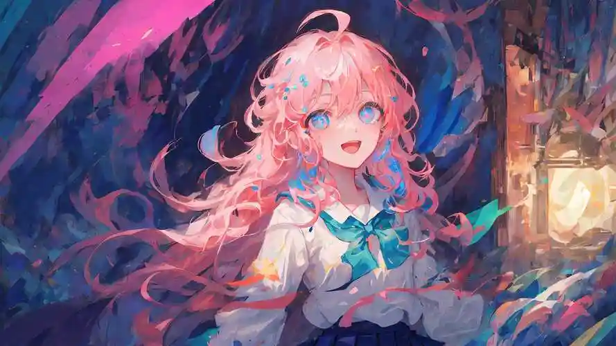 ai绘画 动漫女孩 粉色长发 水手服 高清电脑壁纸 动漫壁纸