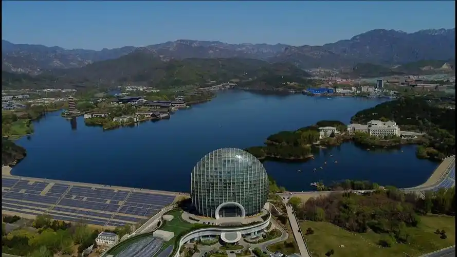 dji mini2航拍北京怀柔雁栖湖和日出东方酒店
