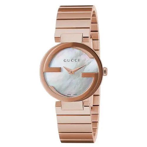 古驰gucciinterlocking系列双g珍珠贝母表盘玫瑰金女士腕表石英手表ya