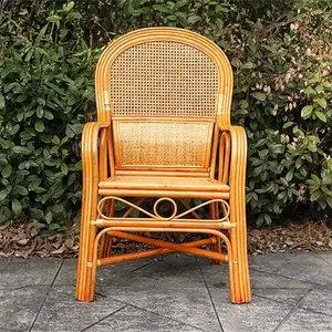高靠背护腰滕椅天然真藤椅单人椅子手工编织k办公家用老人靠椅腾